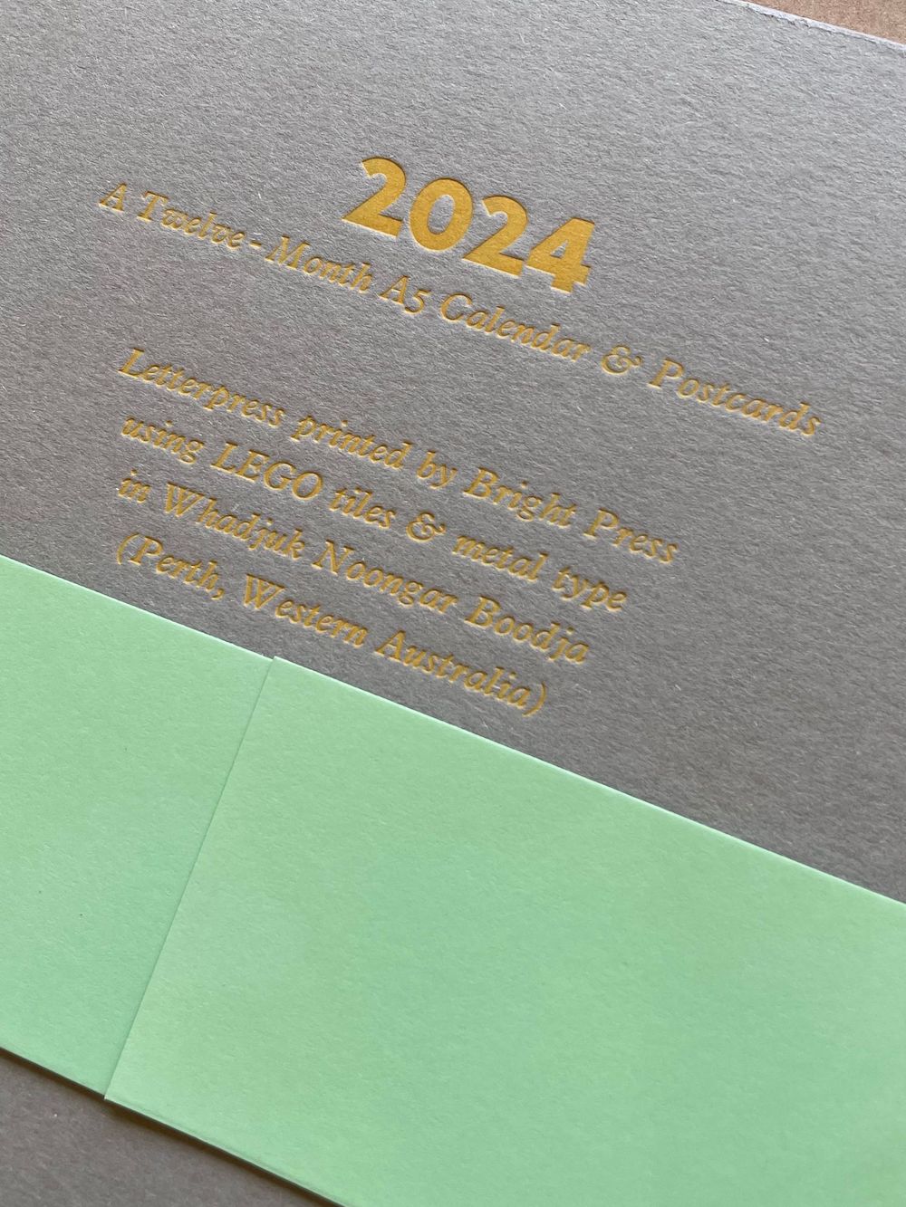 Close up of the 2024 calendar back cover