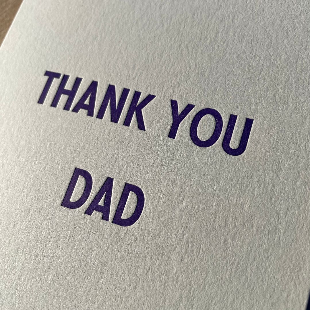 Close up of Bright Press Thank You Dad Card