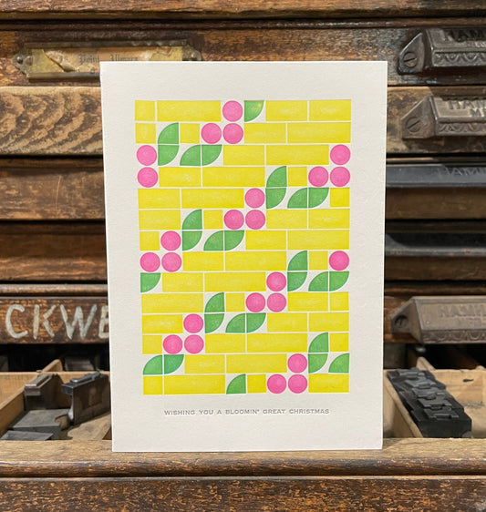 Wishing You A Bloomin’ Great Christmas - Letterpress Card