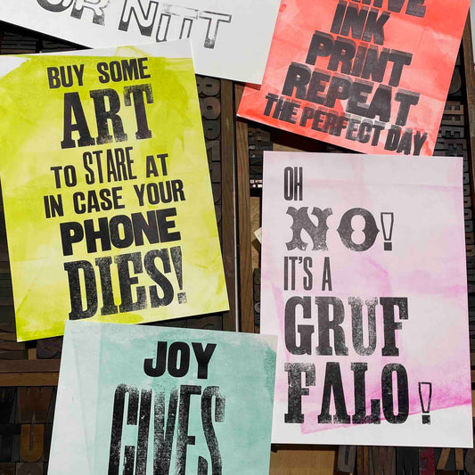 some samples of posters created using wood type