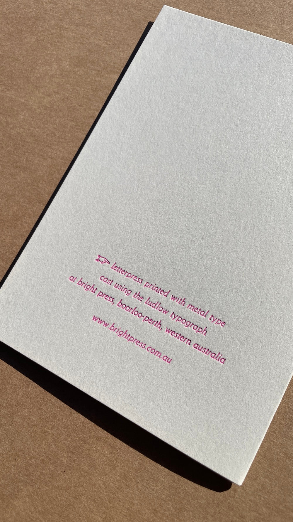 Back of the Thank You card