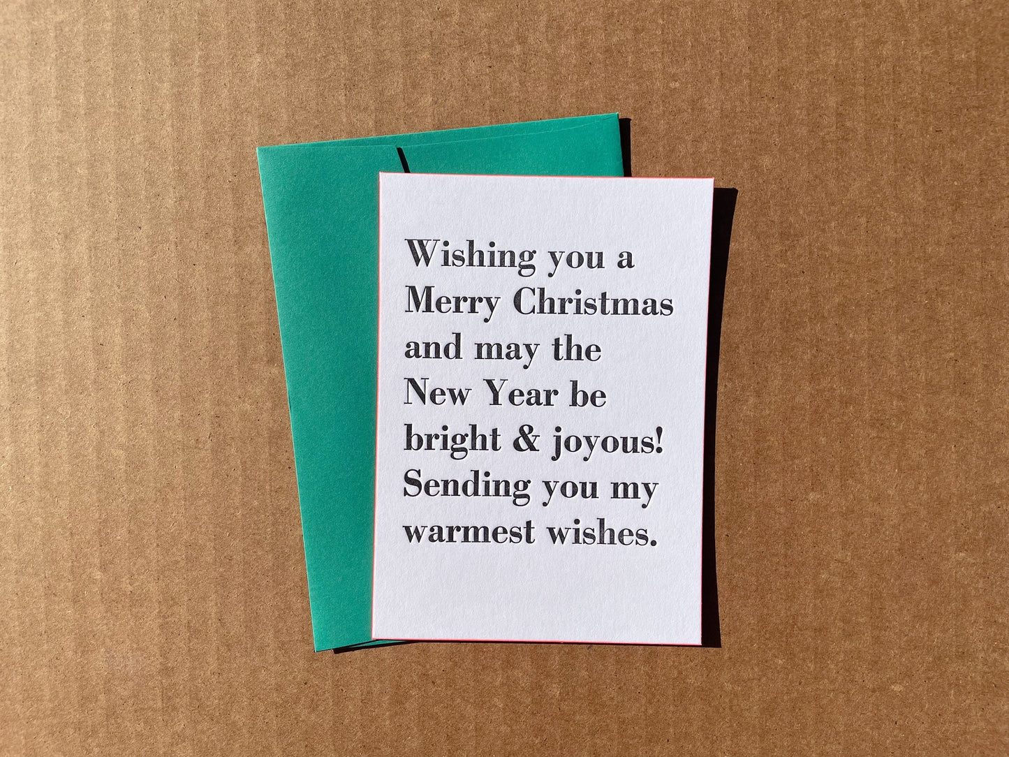 Wishing You A Merry Christmas Letterpress Notecard