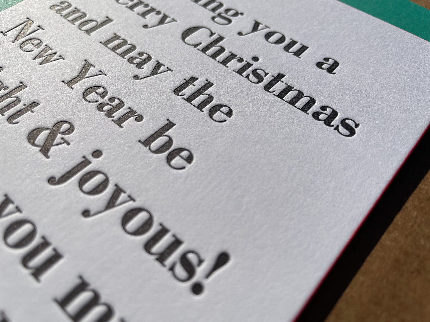 Wishing You A Merry Christmas Letterpress Notecard